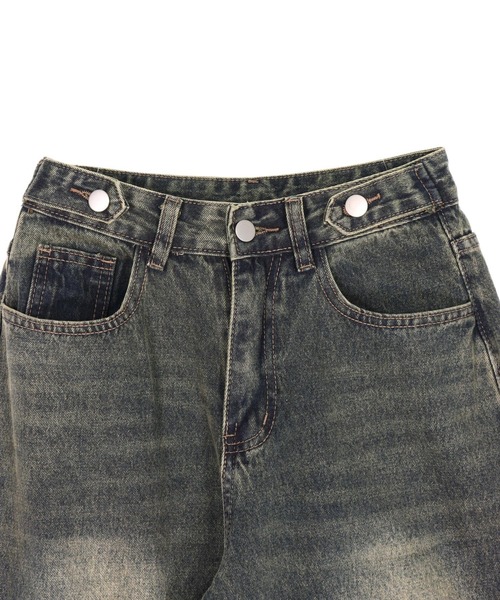 ANAP(アナップ)の「ニータック デザイン ウィンテージ加工 ワイド デニム パンツ(デニムパンツ・レディース・ブルー・M/S)」の16枚目の写真
