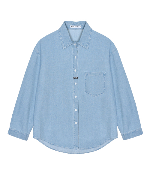 NICK&NICOLE(ニックアンドニコール)の「MINIMAL CLASSIC DENIM SHIRTS_LIGHT BLUE(シャツ/ブラウス・レディース・その他・FREE)」の4枚目の写真