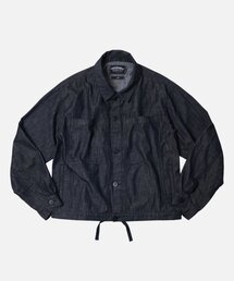 SHIRRING TRUCKER JACKET _ INDIGO