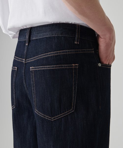 MUSINSA STANDARD（ムシンサスタンダード）の「リネンライクワイドデニムパンツ[ディープインディゴ]（デニムパンツ・メンズ・その他・42/30/26/27/28/29/34/36/32/31/33/38/40）」の5枚目の写真