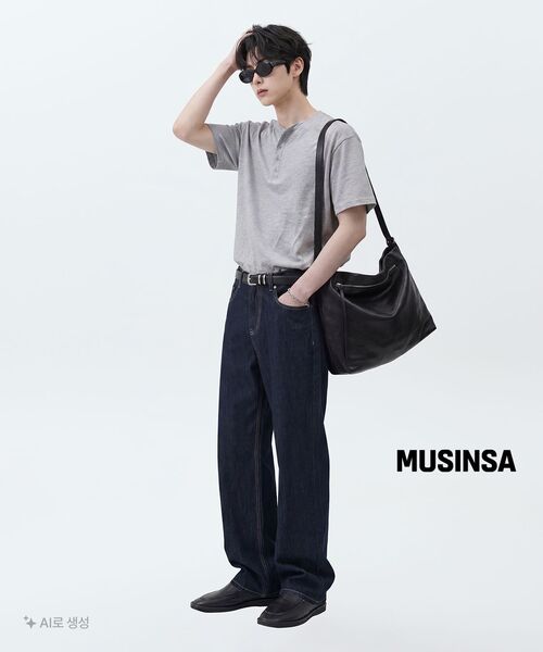 MUSINSA STANDARD（ムシンサスタンダード）の「リネンライクワイドデニムパンツ[ディープインディゴ]（デニムパンツ・メンズ・その他・42/30/26/27/28/29/34/36/32/31/33/38/40）」の9枚目の写真