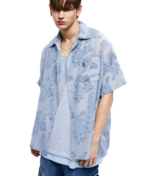 RSSC（アールエスエスシー）の「FLORAL JACQUARD HALF SHIRT - SKY BLUE（シャツ/ブラウス）」
