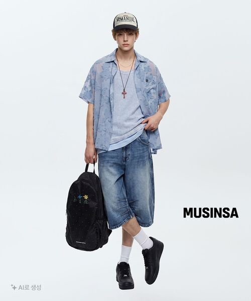 RSSC(アールエスエスシー)の「FLORAL JACQUARD HALF SHIRT - SKY BLUE(シャツ/ブラウス・レディース・その他・1/2)」の5枚目の写真
