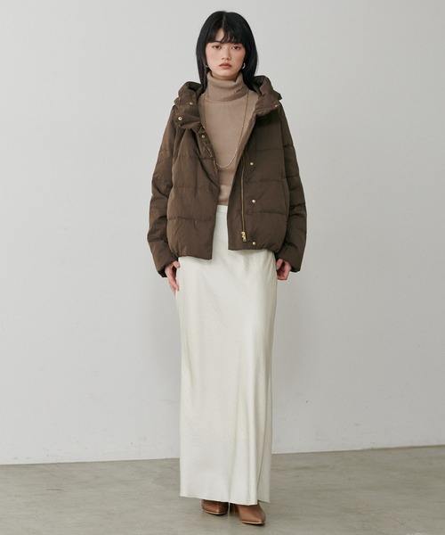 セール】【LARUTA】ピーチスキンダウンフェザーコート（ダウン