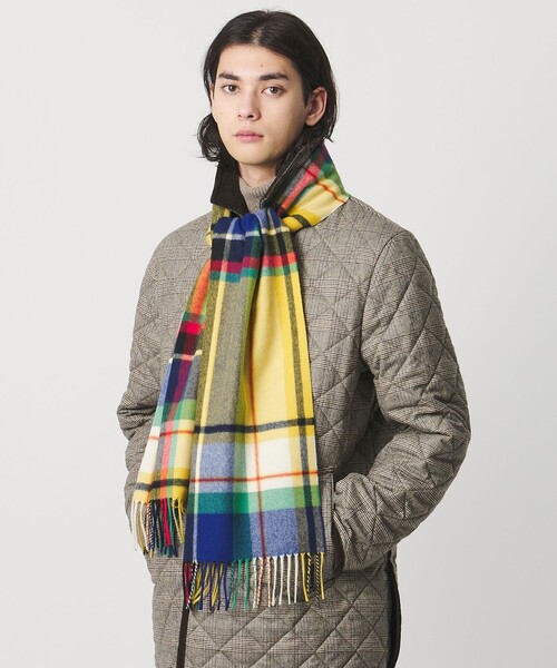 別注】＜Joshua Ellis＞イエロー タータンチェック マフラー（マフラー