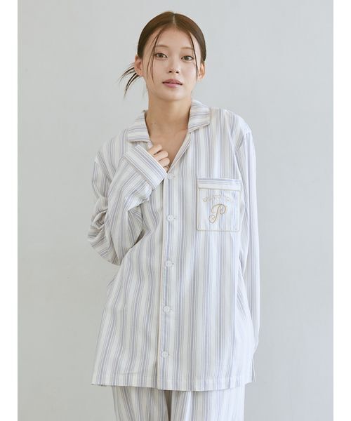 セール】先染めストライプシャツ（ルームウェア/パジャマ）｜gelato