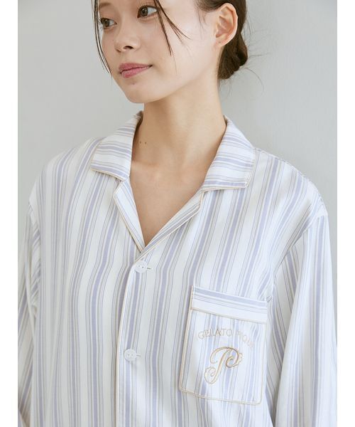 セール】先染めストライプシャツ（ルームウェア/パジャマ）｜gelato