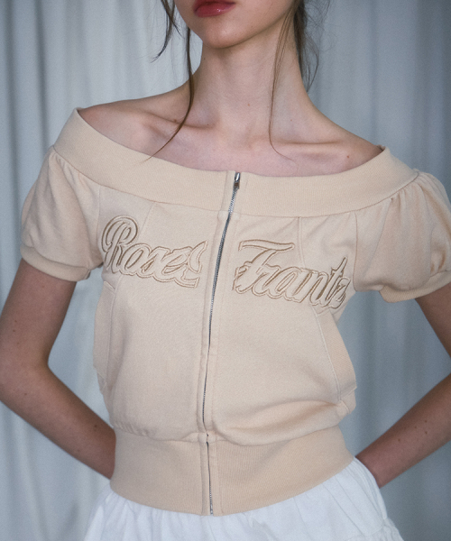ROSEFRANTZ（ロゼフランツ）の「Pigment Off Shoulder Zip-up [Beige]（Tシャツ/カットソー・レディース・Beige・OS）」の2枚目の写真