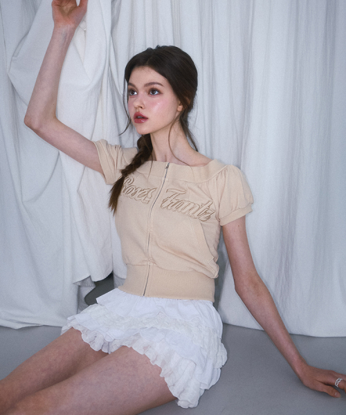 ROSEFRANTZ（ロゼフランツ）の「Pigment Off Shoulder Zip-up [Beige]（Tシャツ/カットソー・レディース・Beige・OS）」の3枚目の写真