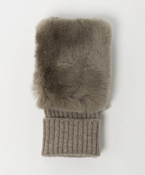 UNITED ARROWS（ユナイテッドアローズ）の「レッキスラビットファー フィンガーレスグローブ（手袋・レディース・ダークグレー/ダークブラウン/ベージュ・FREE）」の10枚目の写真