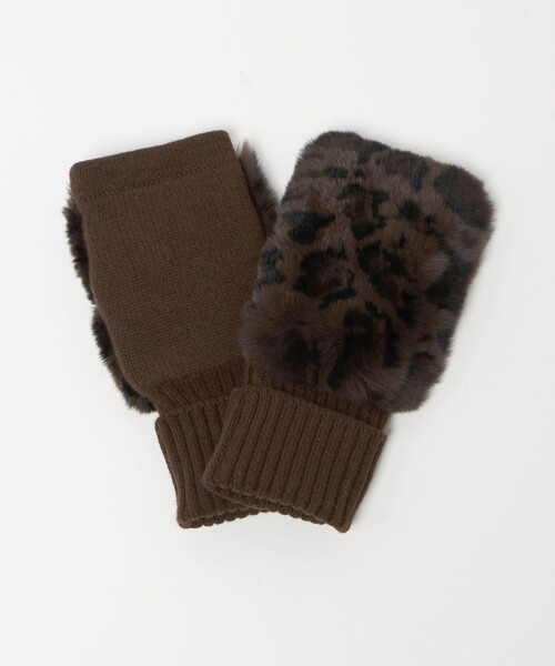 UNITED ARROWS（ユナイテッドアローズ）の「レッキスラビットファー フィンガーレスグローブ（手袋・レディース・ダークグレー/ダークブラウン/ベージュ・FREE）」の14枚目の写真