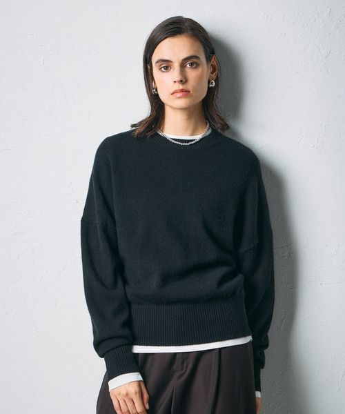 CASHMERE100%】カシミヤクルーネックニット（ニット/セーター