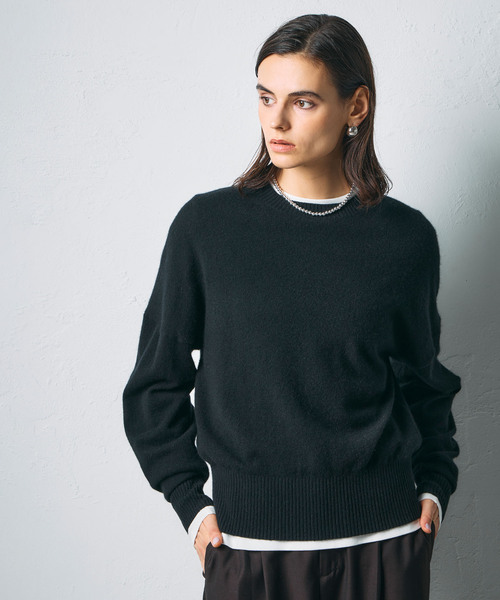 CASHMERE100%】カシミヤクルーネックニット（ニット/セーター