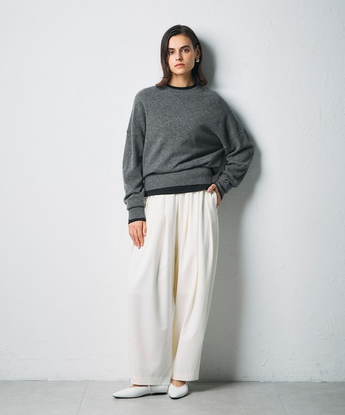 N.O.R.C(ノーク)の「【CASHMERE100%】カシミヤクルーネックニット(ニット/セーター・レディース・チャコール/ベージュ/ブラック/サックスブルー/ライラック・フリー)」の8枚目の写真