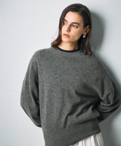 N.O.R.C(ノーク)の「【CASHMERE100%】カシミヤクルーネックニット(ニット/セーター・レディース・チャコール/ベージュ/ブラック/サックスブルー/ライラック・フリー)」の6枚目の写真