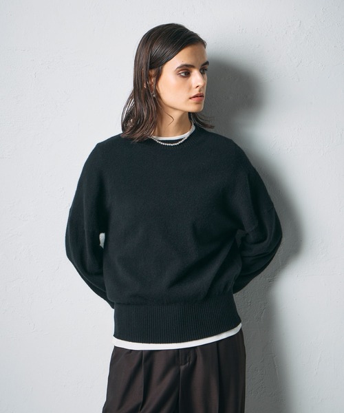 N.O.R.C(ノーク)の「【CASHMERE100%】カシミヤクルーネックニット(ニット/セーター・レディース・チャコール/ベージュ/ブラック/サックスブルー/ライラック・フリー)」の20枚目の写真