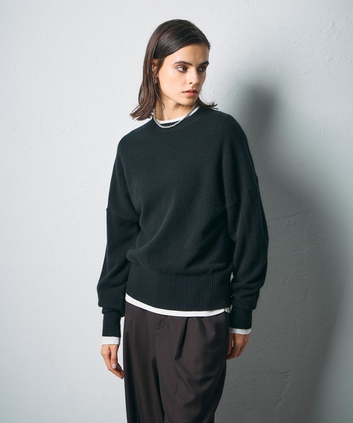 N.O.R.C(ノーク)の「【CASHMERE100%】カシミヤクルーネックニット(ニット/セーター・レディース・チャコール/ベージュ/ブラック/サックスブルー/ライラック・フリー)」の21枚目の写真