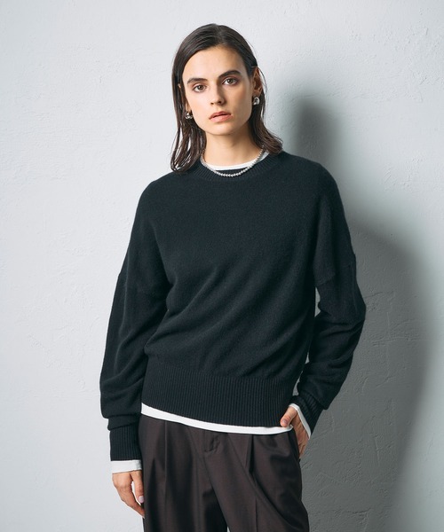 CASHMERE100%】カシミヤクルーネックニット（ニット/セーター