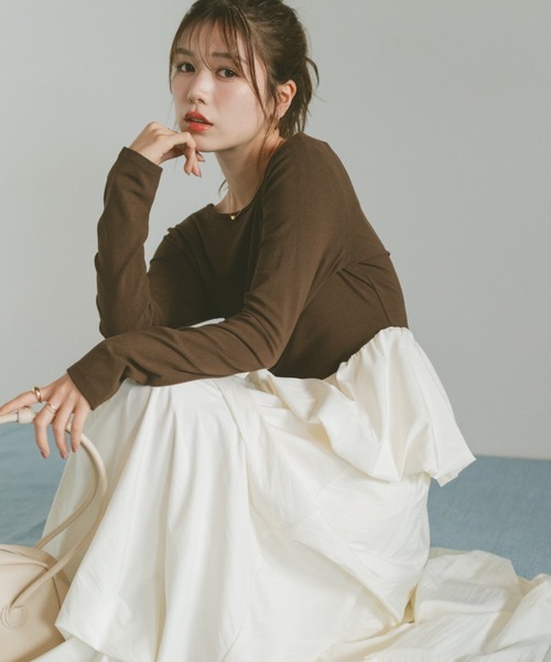 VANNIE U（ヴァニーユー）の「ラウンドカットバルーントップス（Tシャツ/カットソー・レディース・ブラック/ブラウン・FREE）」の14枚目の写真