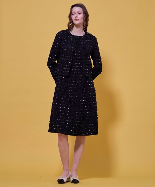 TOCCA（トッカ）の「FLOWER HIDE AND SEEK ジャケット（ノーカラージャケット・レディース・ブラック系/アイボリー系・6/4/2/0）」の16枚目の写真