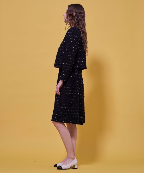 TOCCA（トッカ）の「FLOWER HIDE AND SEEK ジャケット（ノーカラージャケット・レディース・ブラック系/アイボリー系・6/4/2/0）」の18枚目の写真