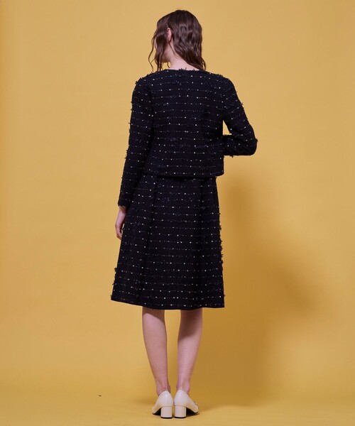 TOCCA（トッカ）の「FLOWER HIDE AND SEEK ジャケット（ノーカラージャケット・レディース・ブラック系/アイボリー系・6/4/2/0）」の19枚目の写真