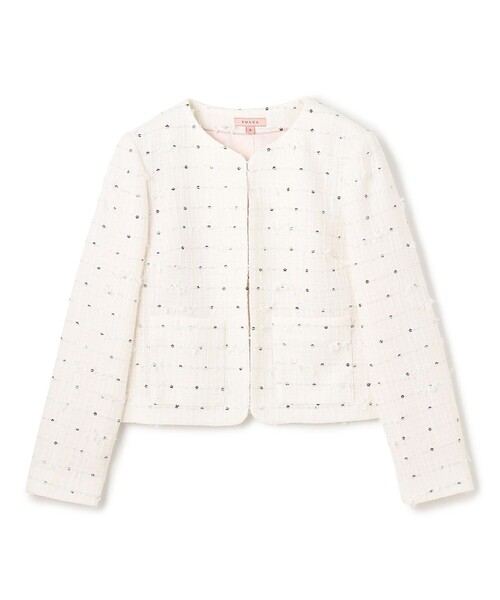 TOCCA（トッカ）の「FLOWER HIDE AND SEEK ジャケット（ノーカラージャケット・レディース・ブラック系/アイボリー系・6/4/2/0）」の20枚目の写真
