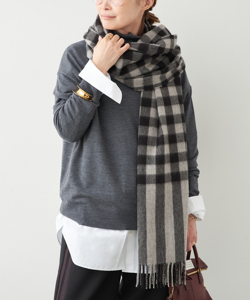 JOSHUA ELLIS/ジョシュア エリス】MODE STRIPE CHECK（ストール