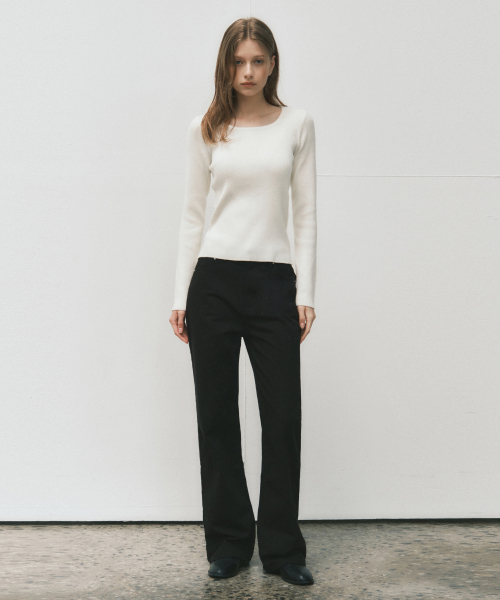 WEDNESDAYOASISFORWOMEN(ウェンズデー オアシス フォー ウーマン)の「W/クラシックコットンステッチパンツ_BLACK(W25-PT27)(その他パンツ・レディース・ブラック・SMALL/MEDIUM)」の4枚目の写真