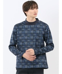 m.f.editorial（エムエフエディトリアル）の「【裏起毛】m.f.エディトリアル メンズ チェック モックネック 長袖 Tシャツ（Tシャツ/カットソー）」