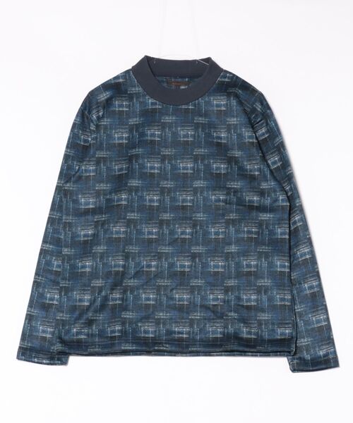 m.f.editorial(エムエフエディトリアル)の「【裏起毛】m.f.エディトリアル メンズ チェック モックネック 長袖 Tシャツ(Tシャツ/カットソー・メンズ・ホワイト×ブラック/ネイビー・MEDIUM/LARGE/X-LARGE)」の15枚目の写真