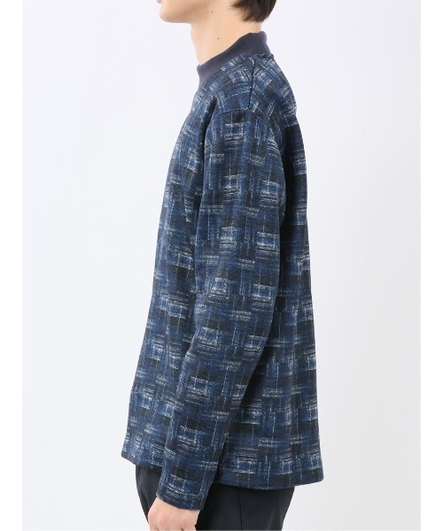 m.f.editorial(エムエフエディトリアル)の「【裏起毛】m.f.エディトリアル メンズ チェック モックネック 長袖 Tシャツ(Tシャツ/カットソー・メンズ・ホワイト×ブラック/ネイビー・MEDIUM/LARGE/X-LARGE)」の17枚目の写真
