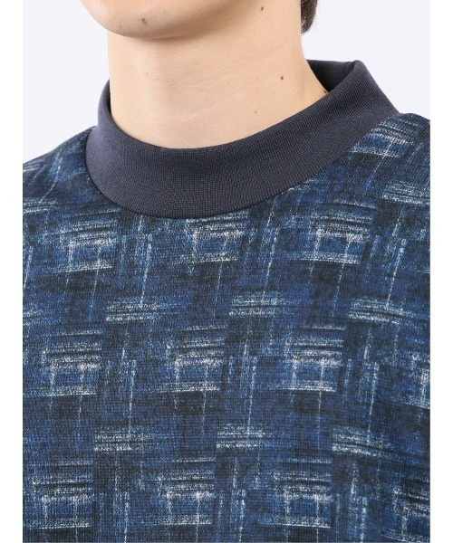 m.f.editorial(エムエフエディトリアル)の「【裏起毛】m.f.エディトリアル メンズ チェック モックネック 長袖 Tシャツ(Tシャツ/カットソー・メンズ・ホワイト×ブラック/ネイビー・MEDIUM/LARGE/X-LARGE)」の19枚目の写真