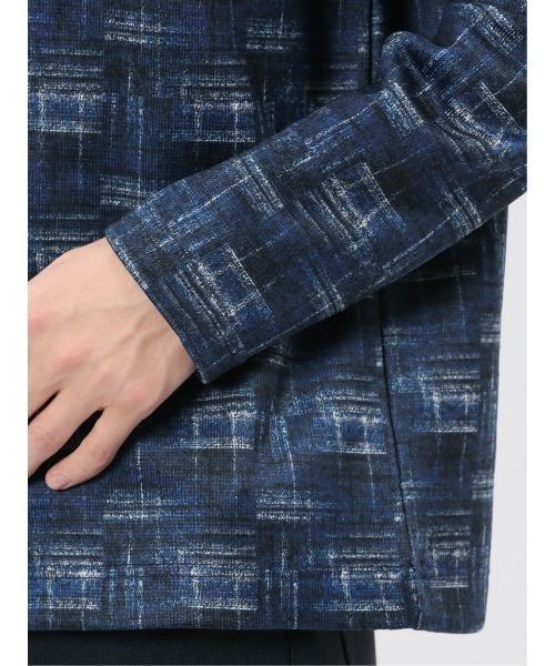 m.f.editorial(エムエフエディトリアル)の「【裏起毛】m.f.エディトリアル メンズ チェック モックネック 長袖 Tシャツ(Tシャツ/カットソー・メンズ・ホワイト×ブラック/ネイビー・MEDIUM/LARGE/X-LARGE)」の20枚目の写真