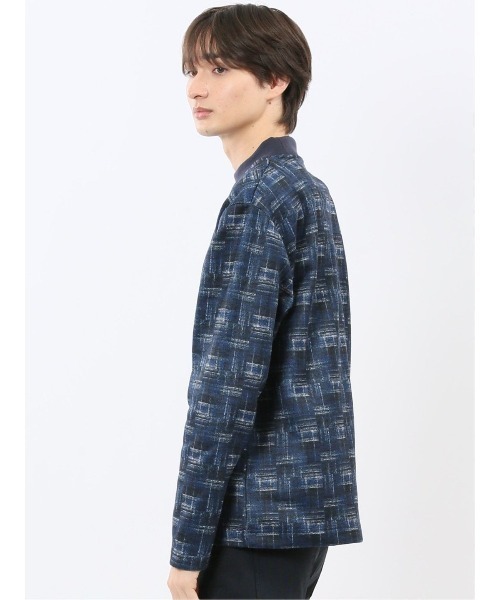 m.f.editorial(エムエフエディトリアル)の「【裏起毛】m.f.エディトリアル メンズ チェック モックネック 長袖 Tシャツ(Tシャツ/カットソー・メンズ・ホワイト×ブラック/ネイビー・MEDIUM/LARGE/X-LARGE)」の21枚目の写真