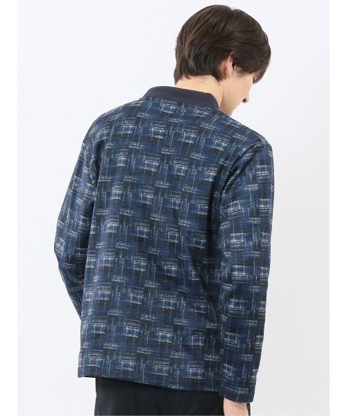 m.f.editorial(エムエフエディトリアル)の「【裏起毛】m.f.エディトリアル メンズ チェック モックネック 長袖 Tシャツ(Tシャツ/カットソー・メンズ・ホワイト×ブラック/ネイビー・MEDIUM/LARGE/X-LARGE)」の22枚目の写真