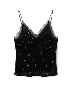 別注】ne Quittez pas BLACK Camisole Embroidery トップス