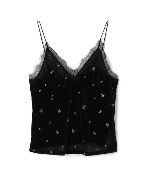 BALLSEY トゥモローランド　キャミソールブラウス メッシュベロアエンブロイダリー キャミソールブラウス（キャミソール