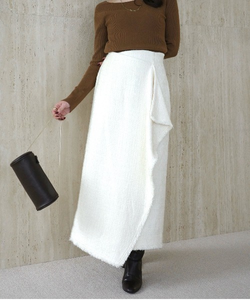 ツイードラップスカート（スカート）｜anuans（アニュアンス）の