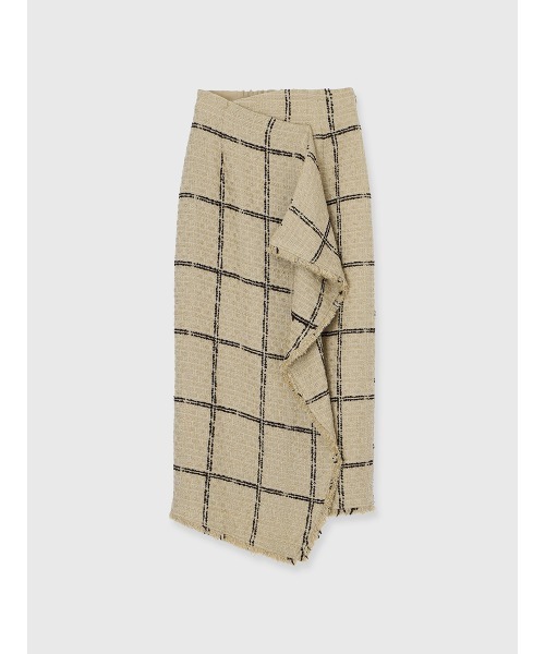 アニュアンス　ツイードスカートM アニュアンス anuans ツイードタイトスカート （IVORY） -ファッション