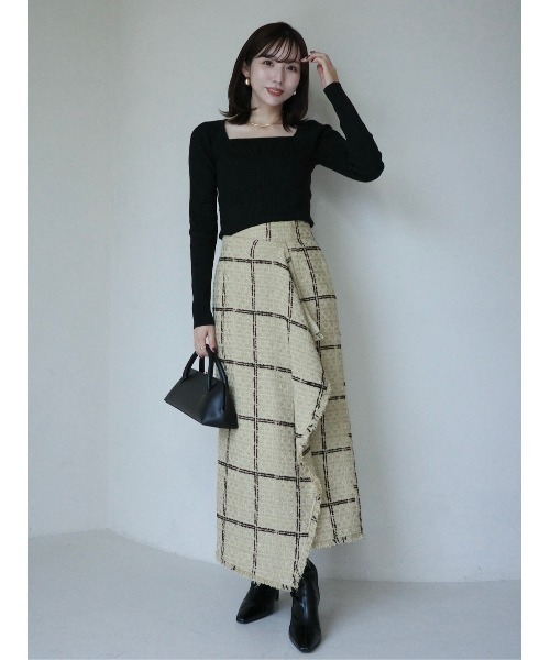 セール】ツイードラップスカート（スカート）｜anuans（アニュアンス