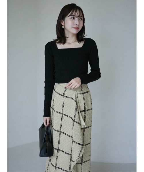 セール】ツイードラップスカート（スカート）｜anuans（アニュアンス