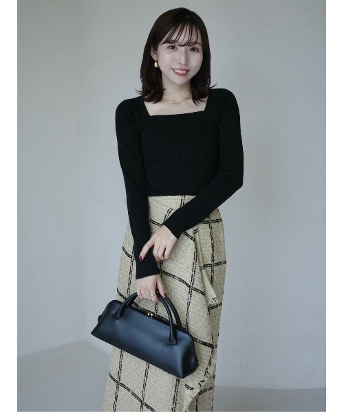 ツイードラップスカート（スカート）｜anuans（アニュアンス）の