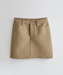 クラシックレザーミディスカート_Nubuck Beige