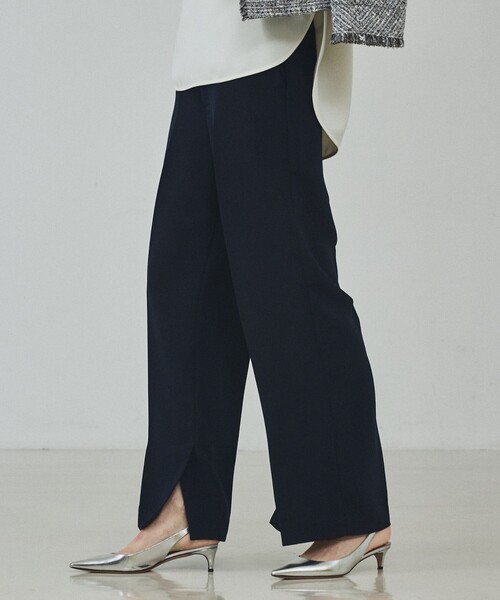 qualite（カリテ）の「ライトダブルクロスベンツ/オケージョン/セレモニー/フォーマル/オフィスカジュアル/入卒/カセット服（その他パンツ・レディース・ネイビー/ベージュ・38/36/40）」の2枚目の写真