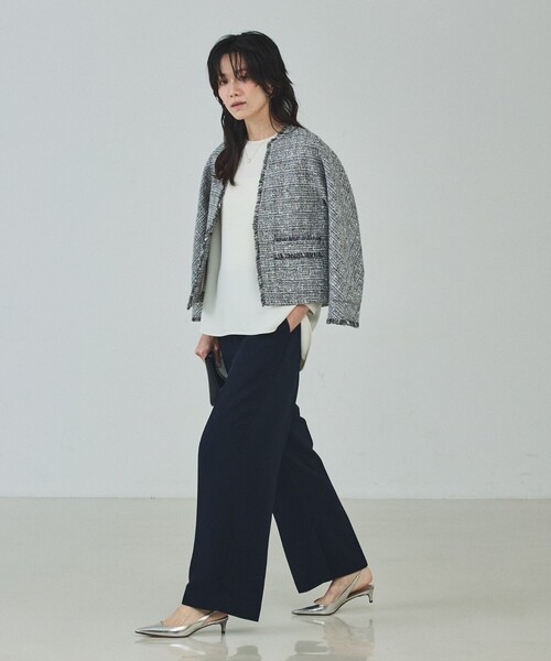 qualite（カリテ）の「ライトダブルクロスベンツ/オケージョン/セレモニー/フォーマル/オフィスカジュアル/入卒/カセット服（その他パンツ・レディース・ネイビー/ベージュ・38/36/40）」の13枚目の写真