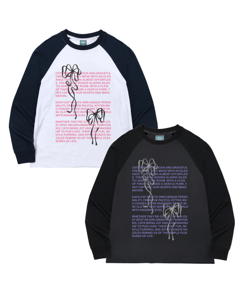 Video Jockey（ビデオジョッキー）の「リボンラグランLSティーシャツ[チャコール]（Tシャツ/カットソー・レディース・チャコール・MEDIUM/SMALL）」の2枚目の写真