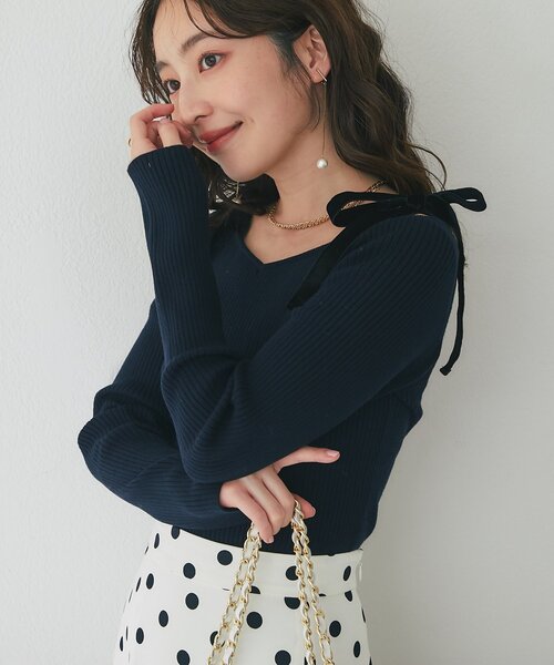 最強愛されニット】アンゴラタッチリボンオフショルニット（ニット