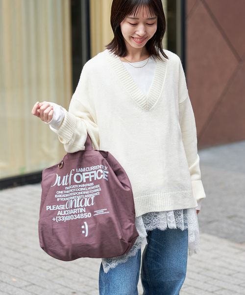 SLOBE IENA（スローブイエナ）の「《追加》LOUNA SLOBE別注 BIGトートバッグ（トートバッグ・レディース・パープル/アイボリー・FREE）」の13枚目の写真