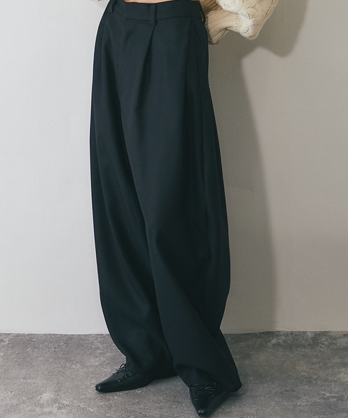 ANOTHER S（アナザーエス）の「ミックスカルゼサイドタックコクーンパンツ（スラックス・レディース・ブラウン/ライトグレー/ブラック・FREE）」の14枚目の写真